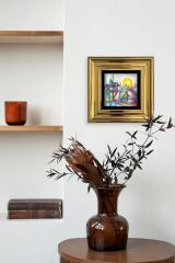 Mevlana Mevlevi Çerçeveli Taş Tablo 20 cm