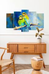 Kuşlar 5 Parçalı Mdf Tablo 60 x 100