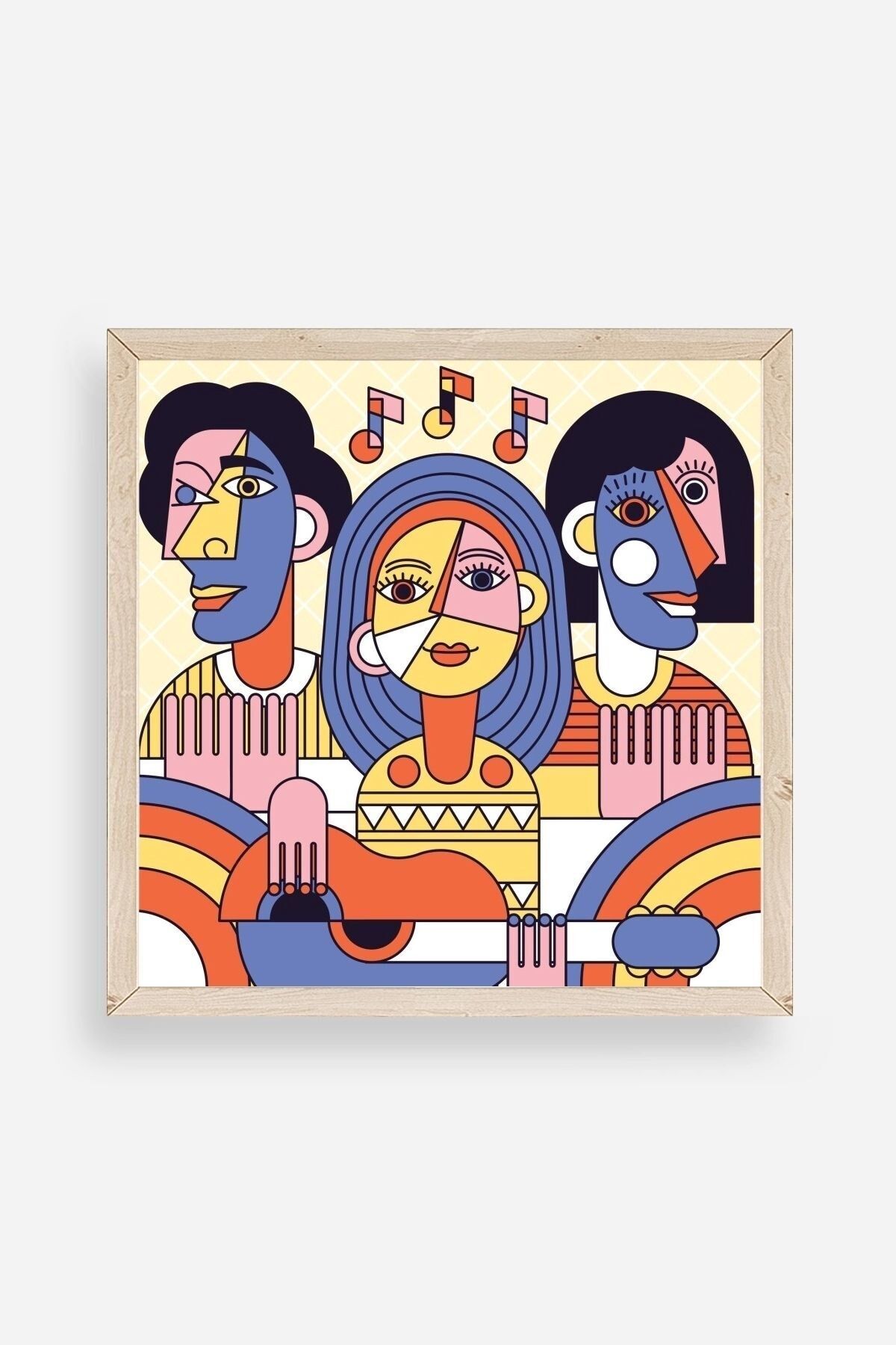 Modern Ahşap Çerçeveli Tablo 42 x 42