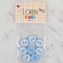 Loren Crafts mavi 8 li balık düğme - 575