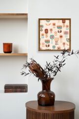 Çiçekler Ahşap Çerçeveli Tablo 23 x 23