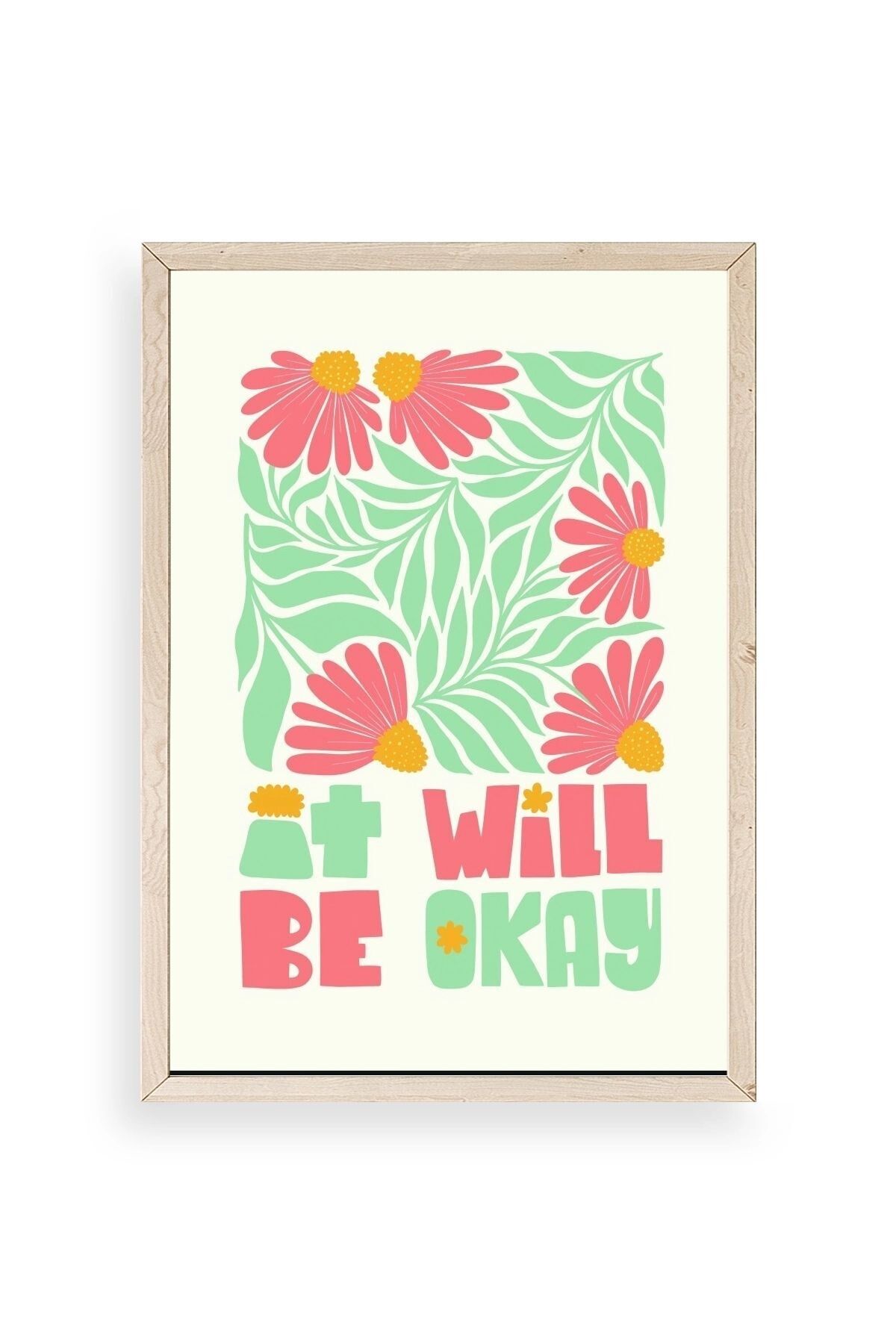 Motto Ahşap Çerçeveli Tablo 30 x 42