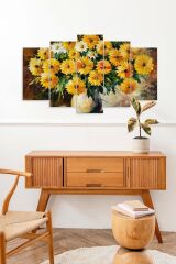 Çiçekler 5 Parçalı Mdf Tablo 60 x 100