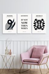 Modern Üçlü Ahşap Çerçeveli Tablo 50 x 70