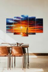 Akşam Güneşi 5 Parçalı Mdf Tablo 60 x 100