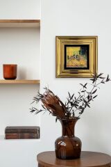 Kafe Çerçeveli Taş Tablo 20 cm