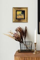 Kafe Çerçeveli Taş Tablo 20 cm