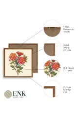 Çiçek Ahşap Çerçeveli Tablo 50 x 50