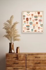 Çiçekler Ahşap Çerçeveli Tablo 23 x 23