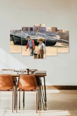 İnsan Manzarası 5 Parçalı Mdf Tablo 60 x 100
