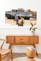 İnsan Manzarası 5 Parçalı Mdf Tablo 60 x 100