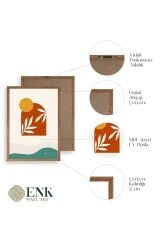 Manzara Üçlü Ahşap Çerçeveli Tablo 50 x 70