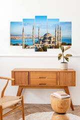 Camii Manzara 5 Parçalı Mdf Tablo 60 x 100