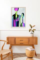 Soyut Ahşap Çerçeveli Tablo 30 x 42