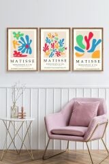 Matisse Üçlü Ahşap Çerçeveli Tablo 50 x 70