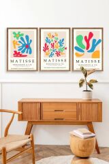 Matisse Üçlü Ahşap Çerçeveli Tablo 30 x 40