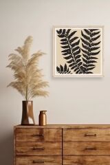 Yaprak Ahşap Çerçeveli Tablo 23 x 23