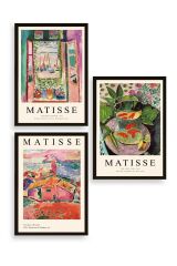 Matisse Üçlü Ahşap Çerçeveli Tablo 23 x 30