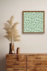 Çiçekler Ahşap Çerçeveli Tablo 50 x 50