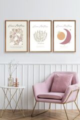 Matisse Üçlü Ahşap Çerçeveli Tablo 23 x 30