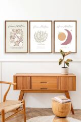 Matisse Üçlü Ahşap Çerçeveli Tablo 50 x 70