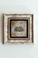 Hat Yazılı Çerçeveli Taş Tablo , Çerçeveli Taş Duvar Dekoru-enkcrcvtbl-00118 20 cm