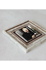 Atatürk Çerçeveli Taş Tablo , Çerçeveli Taş Duvar Dekoru 20 cm