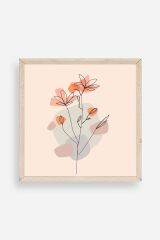 Çiçek Ahşap Çerçeveli Tablo 42 x 42