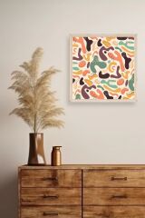 Soyut Ahşap Çerçeveli Tablo 50 x 50