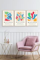 Matisse Üçlü Ahşap Çerçeveli Tablo 50 x 70