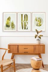 Manzara Üçlü Ahşap Çerçeveli Tablo 50 x 70