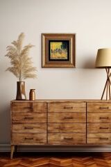 Kafe Çerçeveli Taş Tablo 20 cm