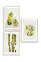 Manzara Üçlü Ahşap Çerçeveli Tablo 17 x 23