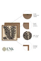 Yaprak Ahşap Çerçeveli Tablo 50 x 50