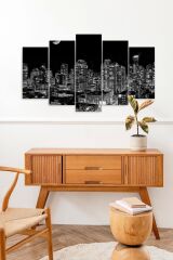 Gökdelen Şehir 5 Parçalı Mdf Tablo 60 x 100