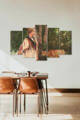 Kadın Manzarası 5 Parçalı Mdf Tablo 60 x 100