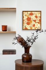 Çiçek Ahşap Çerçeveli Tablo 42 x 42