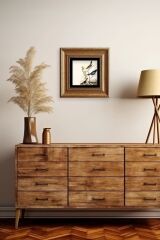 Daldaki Kuşlar Çerçeveli Taş Tablo 20 cm