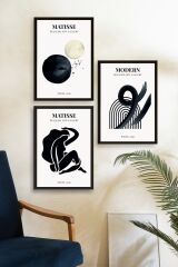 Matisse Üçlü Ahşap Çerçeveli Tablo 50 x 70