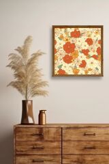 Çiçek Ahşap Çerçeveli Tablo 23 x 23