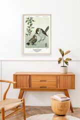 Kuşlar Ahşap Çerçeveli Tablo 30 x 42