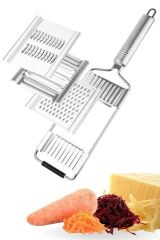 BUFFER® Ayarlanabilir 3 Farklı Başlıklı Tutmalı Sebze Dilimleyici Peynir Rendeleyici Aparat