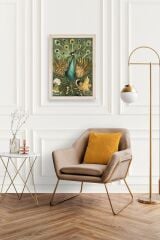 Nouveau Vintage Peacock Ahşap Çerçeveli Tablo 30 x 42