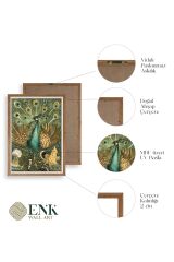 Nouveau Vintage Peacock Ahşap Çerçeveli Tablo 30 x 42
