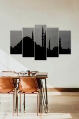 Camii Manzarası 5 Parçalı Mdf Tablo 60 x 100
