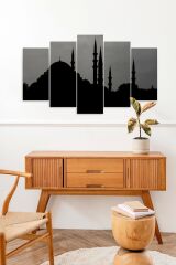 Camii Manzarası 5 Parçalı Mdf Tablo 60 x 100