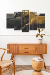 At Manzarası 5 Parçalı Mdf Tablo 60 x 100