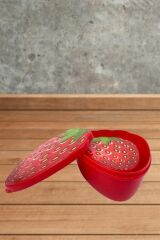 BUFFER® 2'li İç İçe Geçebilen Çilek Model Saklama ve Beslenme Kabı Seti (550 ml + 250 ml)