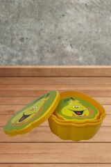 BUFFER® 2'li İç İçe Geçebilen Armut Model Saklama ve Beslenme Kabı Seti (550 ml + 250 ml)