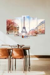 Şehir Manzarası 5 Parçalı Mdf Tablo 60 x 100